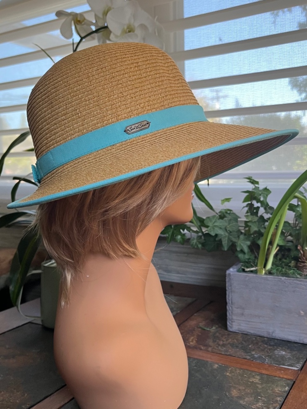Sun N Sand Woven Backless Hat | UPF 50+    NWOT